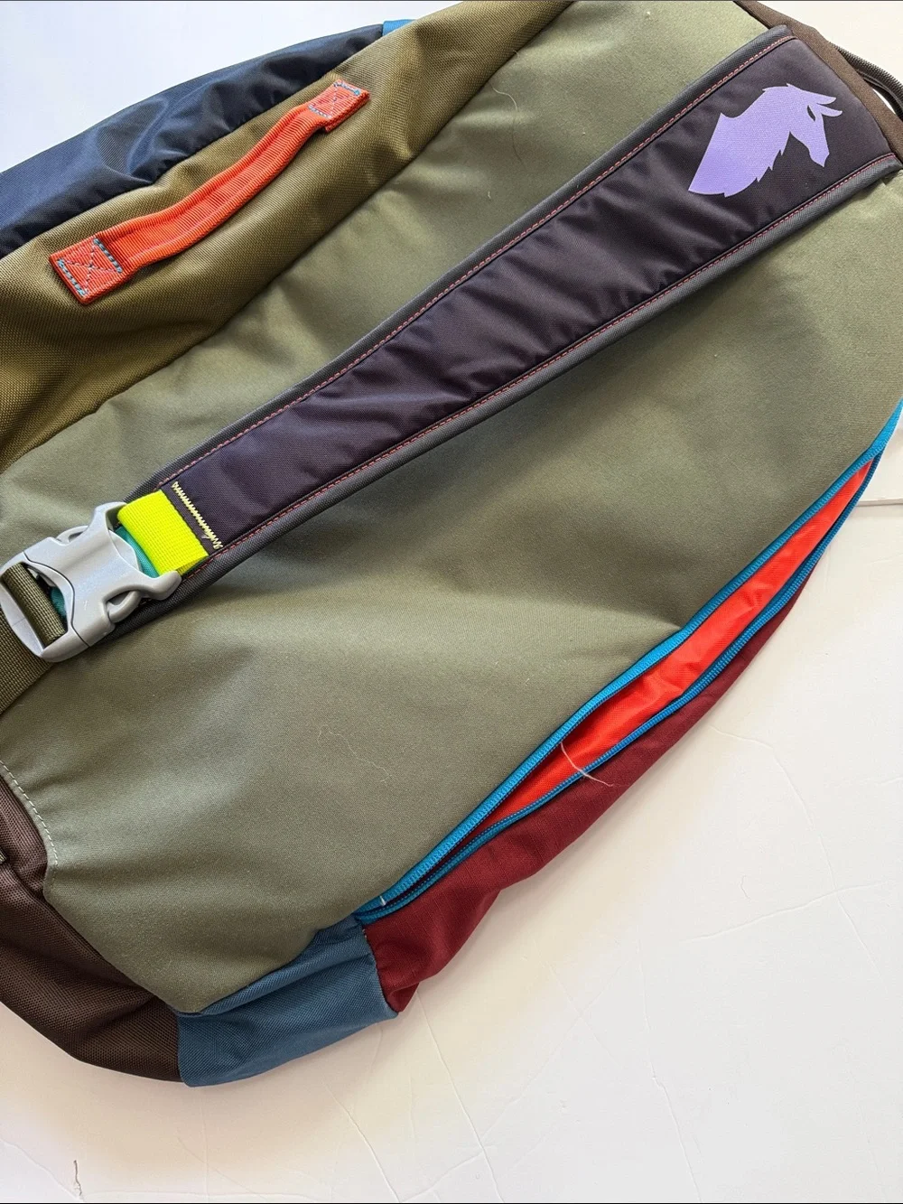 the Cotopaxi Uyuni 46L Duffel Bag (Del Día Edition).